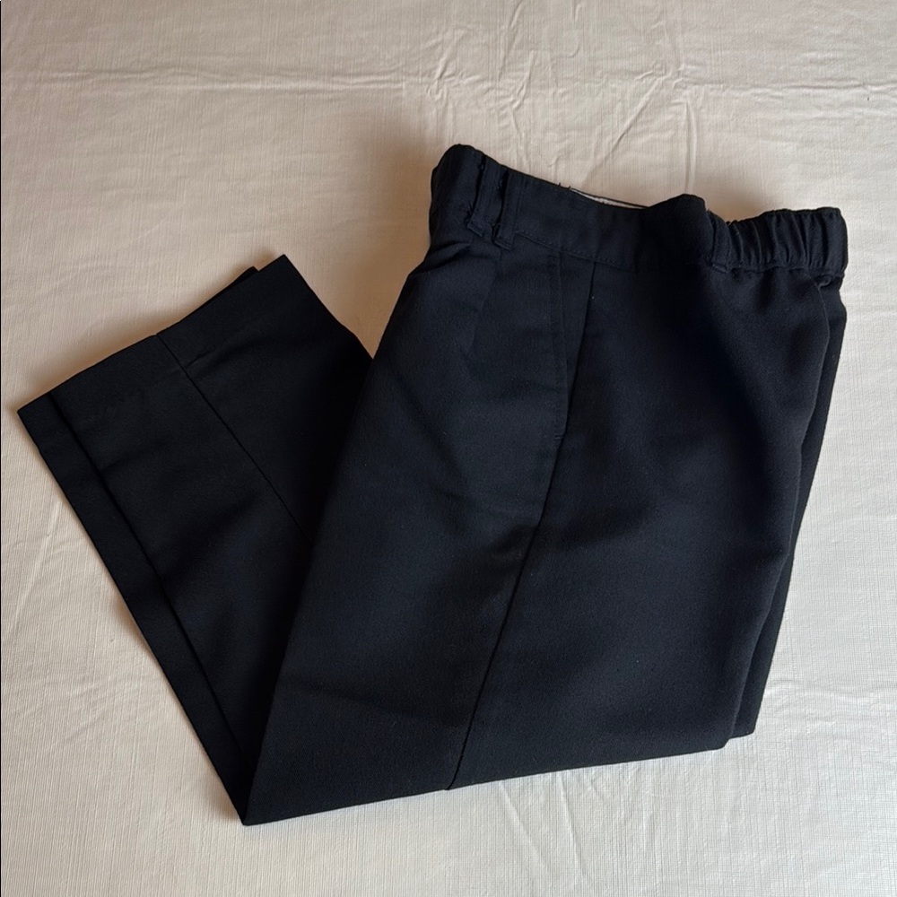 Boy’s Black Elastic Back Pleated Front Dress Pants Size 7